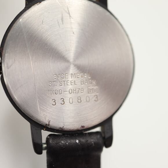 Vintage Seiko Black Gold Tone 24mm Womens Watch Leather 1N00-0H79 w New Battery main image 12
